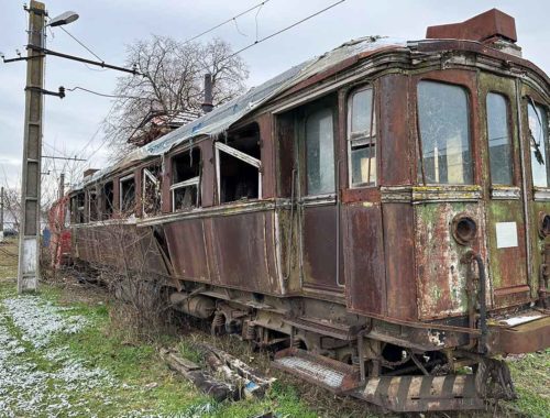 Straßenbahnmuseum Ghioroc verfallener Wagen